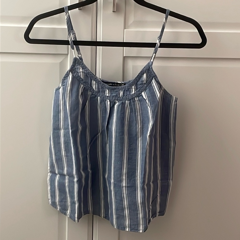 Abercrombie & fitch blue and white striped tank/cami. Size XS. Like new!!